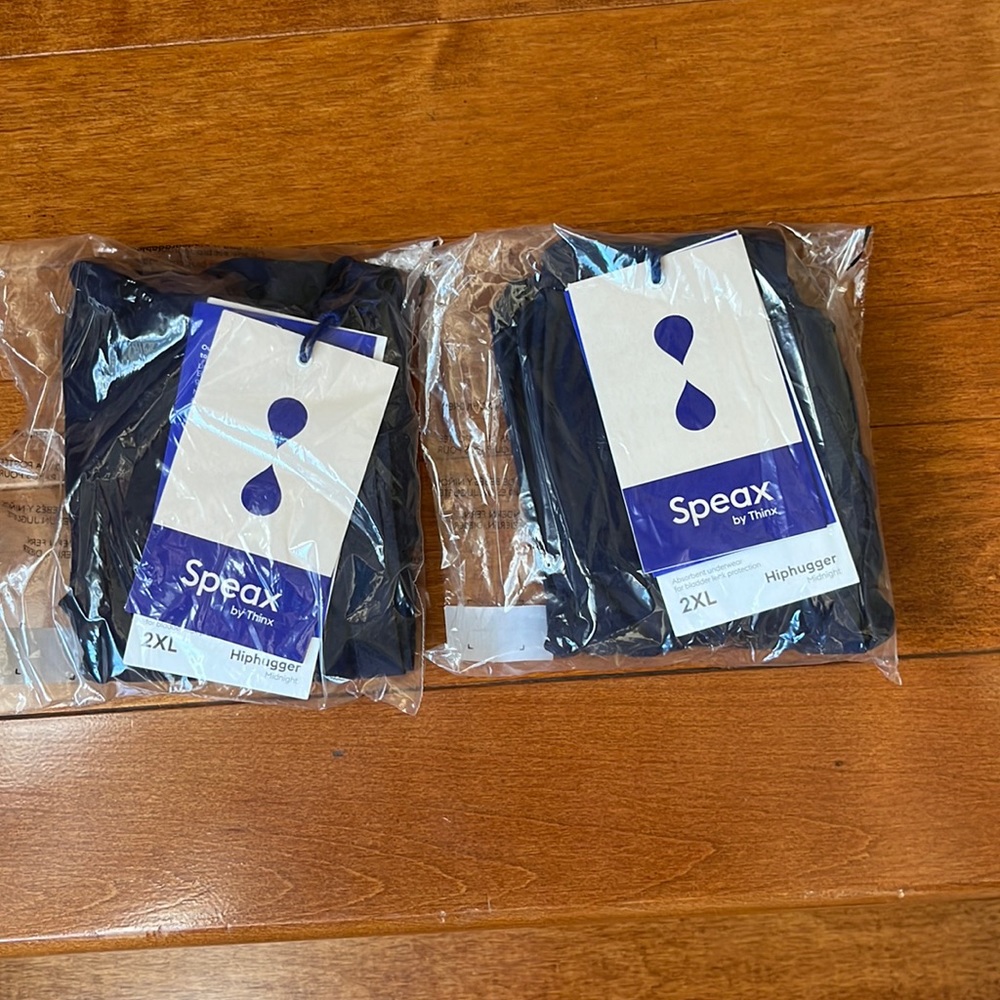 NWT TWO PACK OF SPEAX BY THINX LEAK PROTECTION PANTIES HIPHUGGER